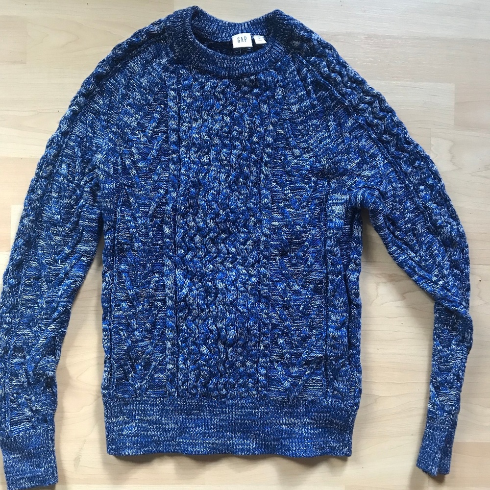 Blue Cable Knit Sweater - NEVER WORN